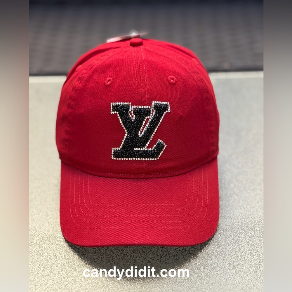 NWT Beautiful Candy Did It! Really Red Crystal Logo Adjustable Bling Ball Cap